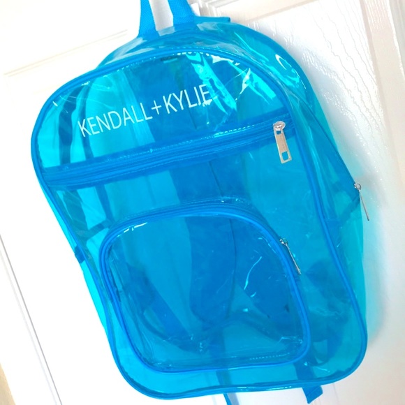 Kendall & Kylie Handbags - Kendall and Kylie clear blue backpack